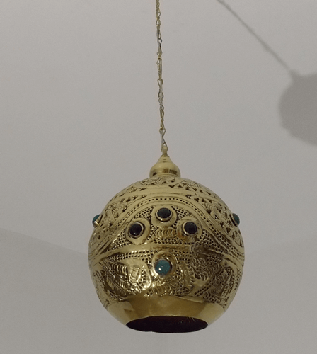 Ball Shaped Brass Moroccan jeweled Ceiling Lamp Shades